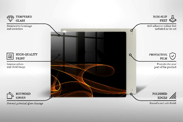 Tagliere in vetro temperato Linee astratte
