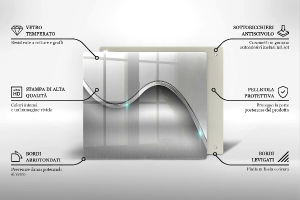 Tagliere in vetro temperato Astrazione del metallo