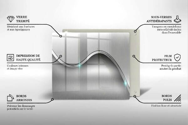 Tagliere in vetro temperato Astrazione del metallo