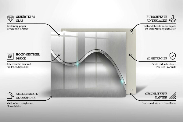 Tagliere in vetro temperato Astrazione del metallo