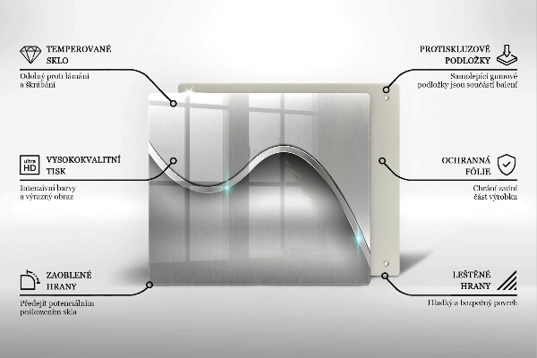 Tagliere in vetro temperato Astrazione del metallo