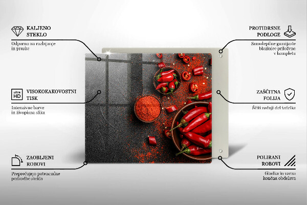 Tagliere in vetro temperato Peperoncini rossi