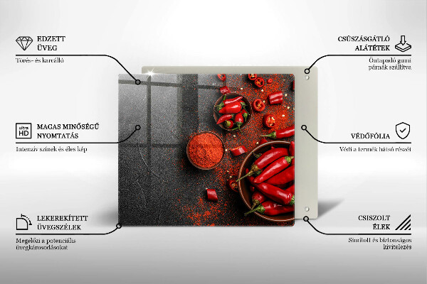 Tagliere in vetro temperato Peperoncini rossi