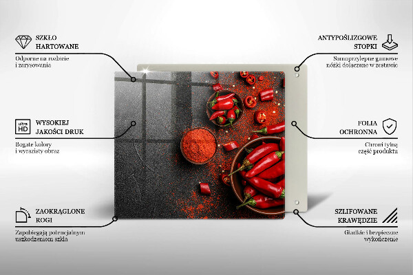 Tagliere in vetro temperato Peperoncini rossi