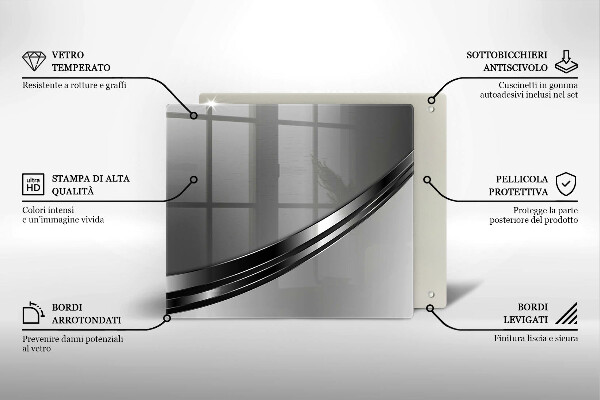 Tagliere in vetro Astrazione del metallo