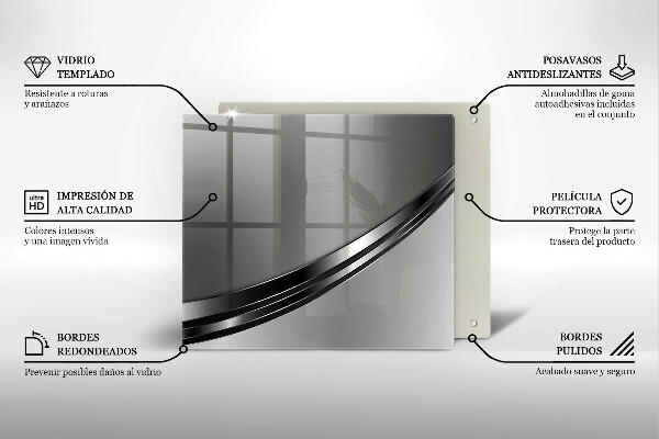 Tagliere in vetro Astrazione del metallo