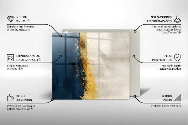 Tagliere in vetro temperato Astrazione dell'oro