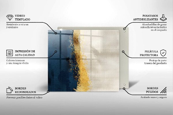 Tagliere in vetro temperato Astrazione dell'oro