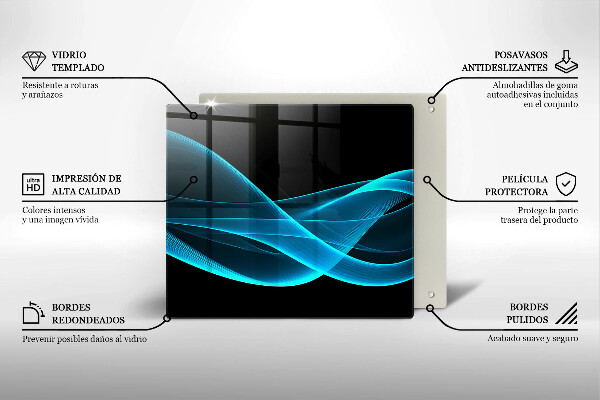 Tagliere in vetro Astrazione blu