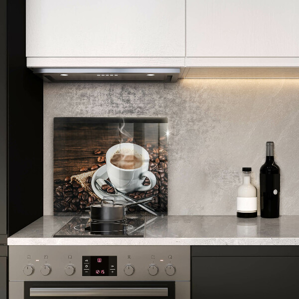 Tagliere in vetro Tazza e chicchi di caffè