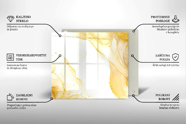 Tagliere in vetro temperato Astrazione dorata