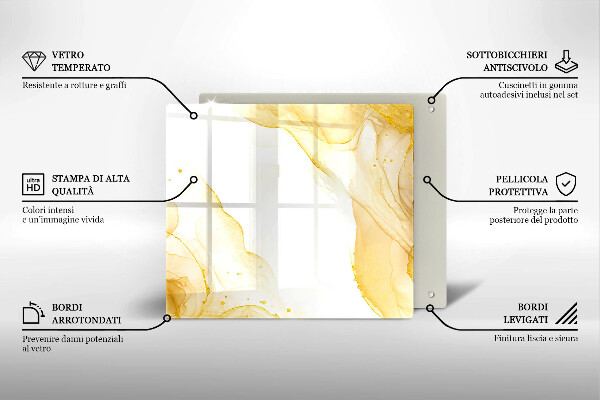 Tagliere in vetro temperato Astrazione dorata