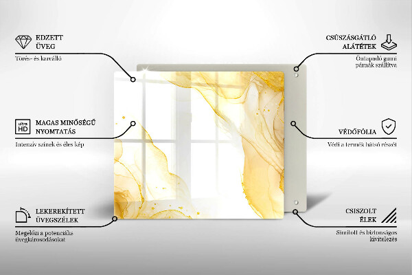 Tagliere in vetro temperato Astrazione dorata