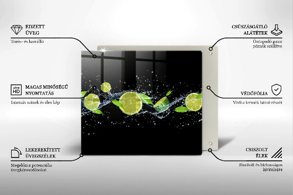 Tagliere in vetro temperato Acqua di menta e lime