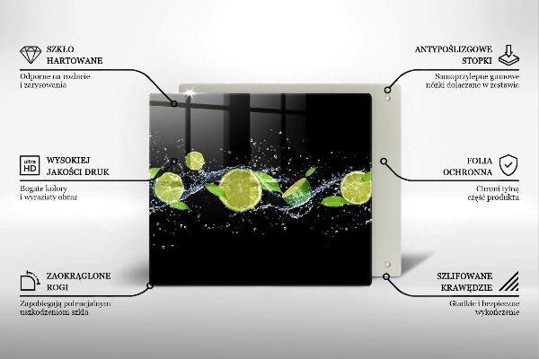 Tagliere in vetro temperato Acqua di menta e lime