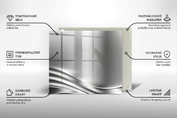 Tagliere in vetro Struttura in metallo