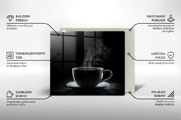 Tagliere in vetro Tazza di caffè calda