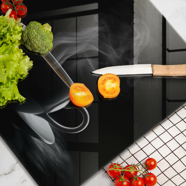 Tagliere in vetro Tazza di caffè calda