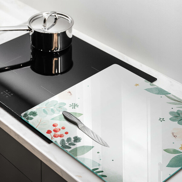 Tagliere in vetro temperato Foglie ad acquerello