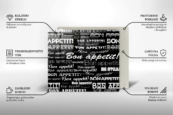 Tagliere in vetro temperato Bon appetit