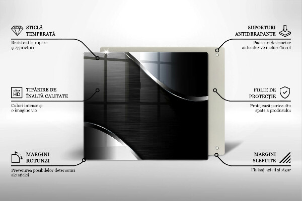 Tagliere in vetro temperato Astrazione del metallo