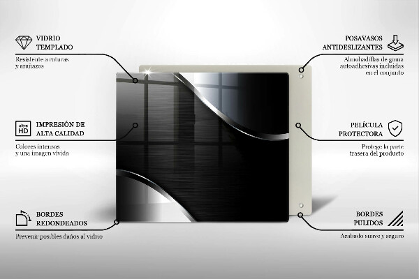Tagliere in vetro temperato Astrazione del metallo