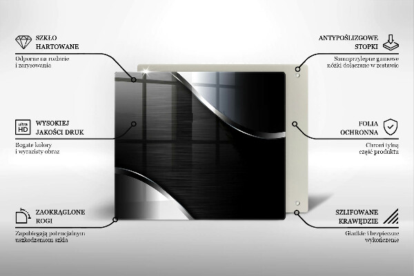 Tagliere in vetro temperato Astrazione del metallo