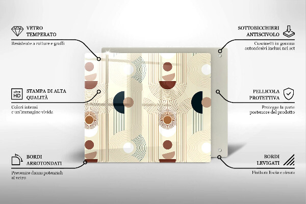 Tagliere in vetro temperato Forme geometriche boho