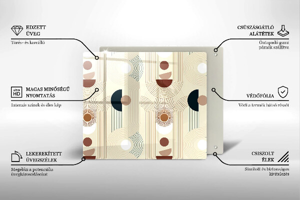 Tagliere in vetro temperato Forme geometriche boho