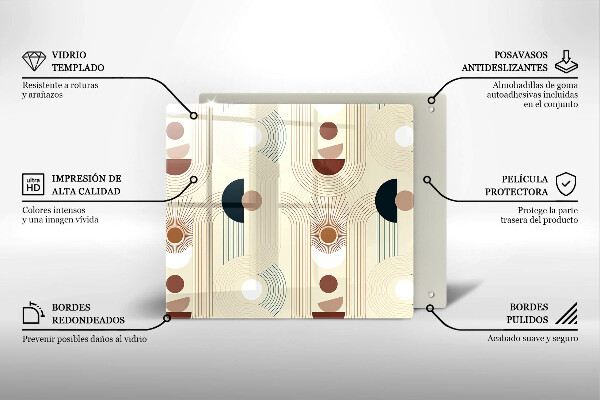 Tagliere in vetro temperato Forme geometriche boho