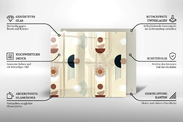 Tagliere in vetro temperato Forme geometriche boho