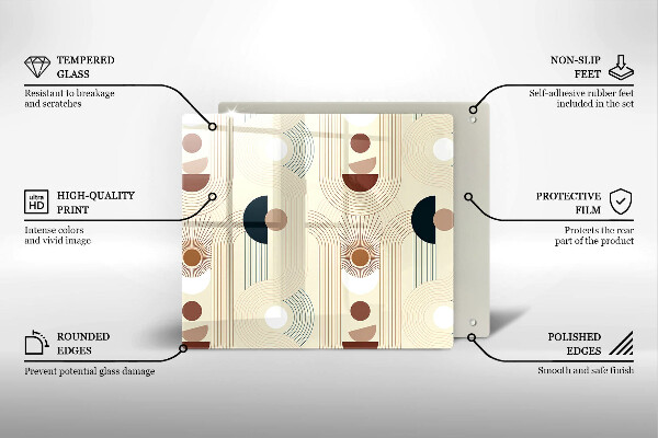 Tagliere in vetro temperato Forme geometriche boho