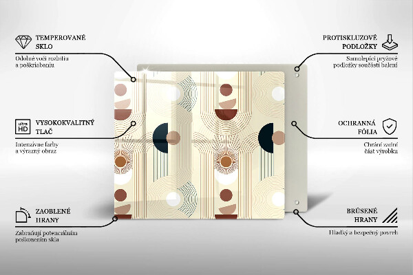 Tagliere in vetro temperato Forme geometriche boho