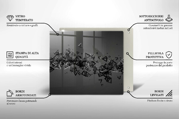 Tagliere in vetro temperato Forme astratte 3D