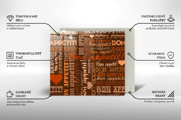 Tagliere in vetro temperato Sottotitoli Bon appetit