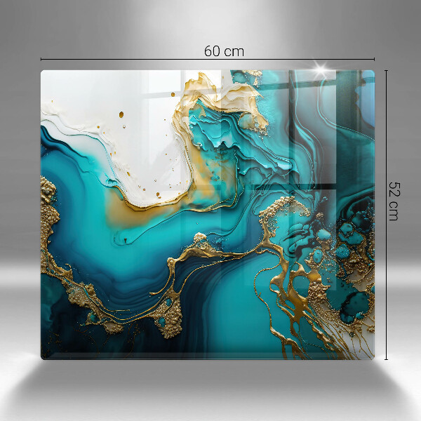 Tagliere in vetro Astrazione turchese