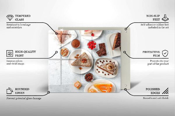 Tagliere in vetro La dolcezza della torta