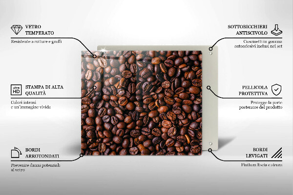 Tagliere in vetro Chicchi di caffè