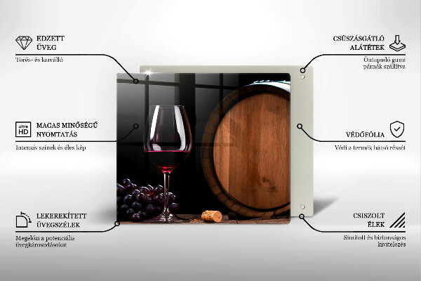 Tagliere in vetro Bicchiere da vino a botte