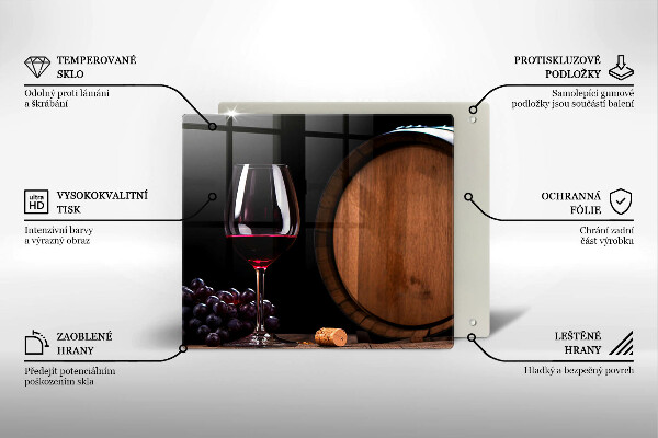 Tagliere in vetro Bicchiere da vino a botte