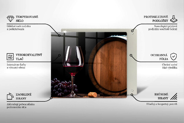 Tagliere in vetro Bicchiere da vino a botte