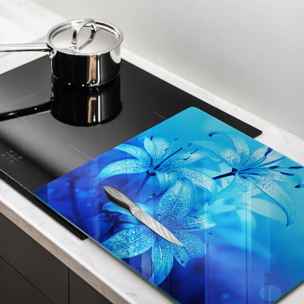 Tagliere in vetro Fiori blu