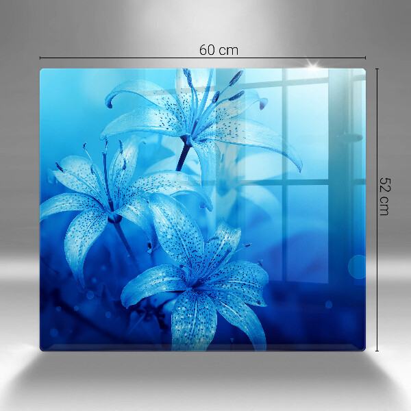 Tagliere in vetro Fiori blu