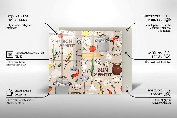 Tagliere in vetro Illustrazione della cucina