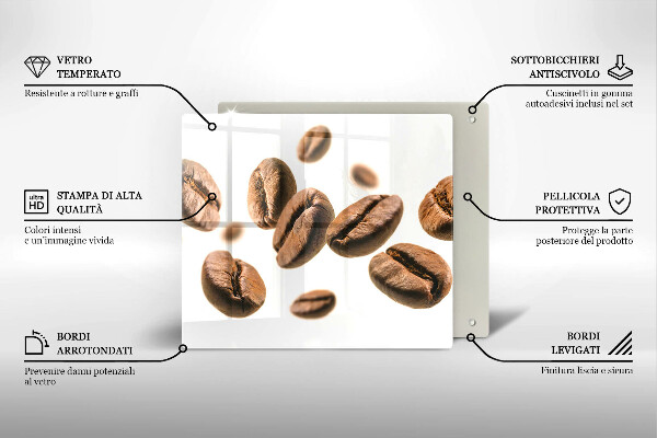 Tagliere in vetro Chicchi di caffè