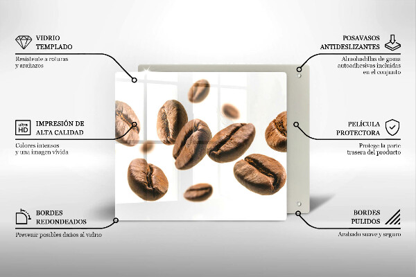 Tagliere in vetro Chicchi di caffè