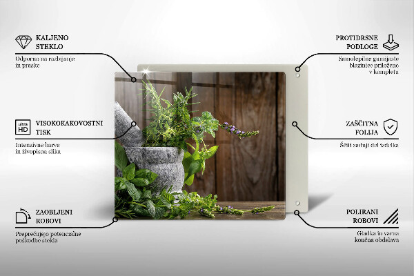 Tagliere in vetro Erbe verdi