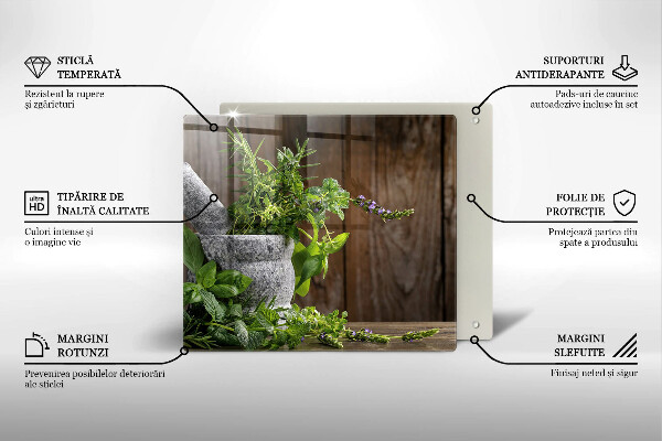 Tagliere in vetro Erbe verdi