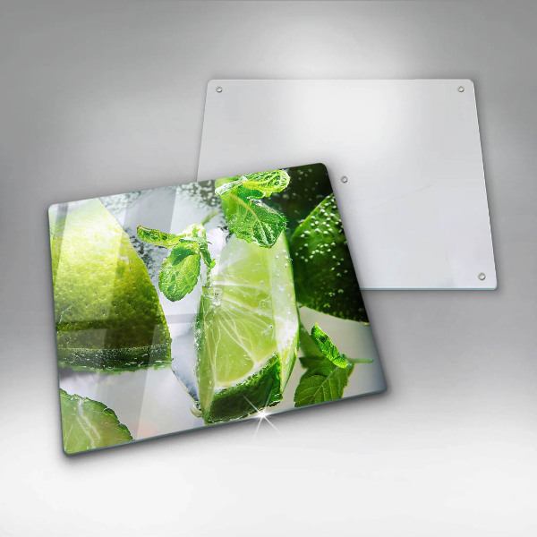 Tagliere in vetro Acqua con lime e ghiaccio