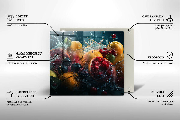 Tagliere in vetro Frutta in acqua